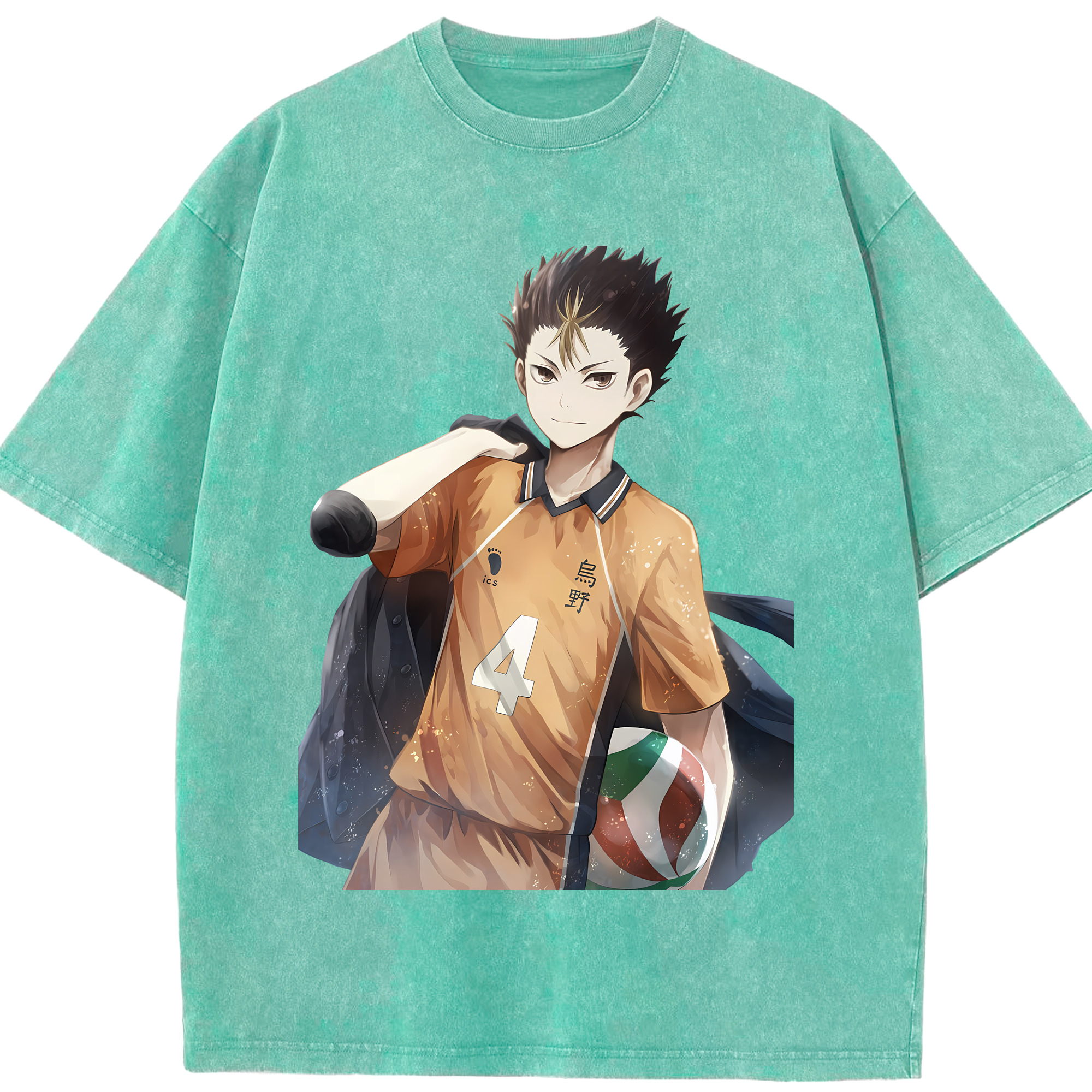 （画像用） ハイキュー!! Haikyu!! 綿100% ヴィンテージ風 半袖Tシャツ（フロントプリント）